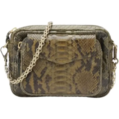 Python Charly Dark Kaki Shoulder Bag , female, Sizes: ONE SIZE - Claris Virot - Modalova