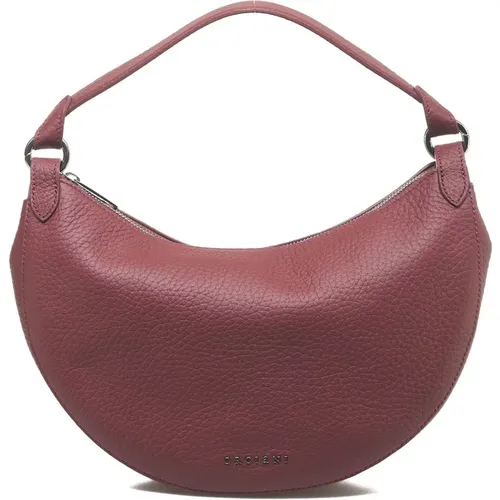 Rote Leder Moon Schultertasche - Orciani - Modalova