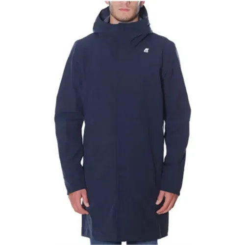 Blaue Bonded Parka Triple-Layer Design , Herren, Größe: M - K-way - Modalova