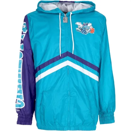 NBA Hardwood Classics Windbreaker Blaue Jacke , Herren, Größe: XL - Mitchell & Ness - Modalova