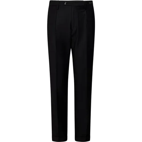 Wool Slim-Fit Pleated Trousers , male, Sizes: W33, W32, W35, W31, W40, W38, W36, W34 - Michael Coal - Modalova