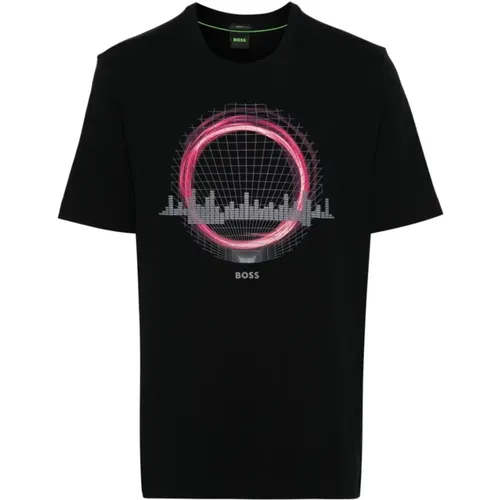 Technologie Print T-Shirt , Herren, Größe: S - Hugo Boss - Modalova