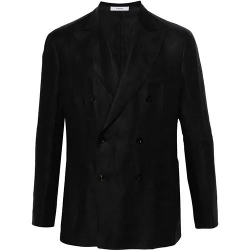 Midnight Linen Double-Breasted Jacket , male, Sizes: 2XL, M - Boglioli - Modalova