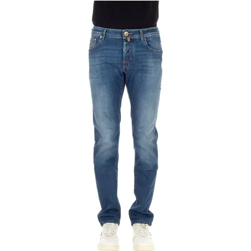 Denim Jeans mit Sartorialen Details , Herren, Größe: W32 - Jacob Cohën - Modalova