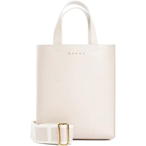 Weiße Leder Mini Tasche Handtasche - Marni - Modalova