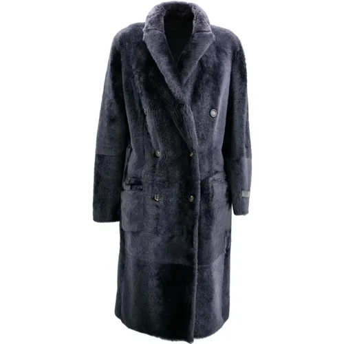 Luxurious Double-Breasted Fur Coat , female, Sizes: XS - BRUNELLO CUCINELLI - Modalova