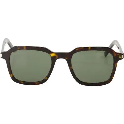 Tortoiseshell Slim Sunglasses Sl715 , unisex, Sizes: ONE SIZE - Saint Laurent - Modalova