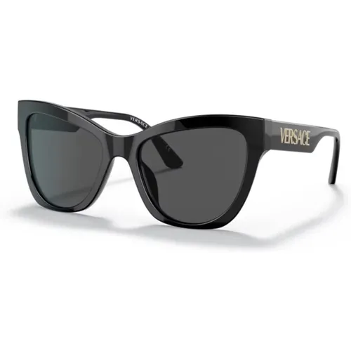 Cat-Eye Tortoiseshell Sunglasses , female, Sizes: 56 MM - Versace - Modalova