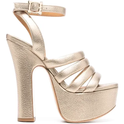 Golden Strappy Platform Sandals , female, Sizes: 5 UK, 4 UK, 6 UK - Vivienne Westwood - Modalova