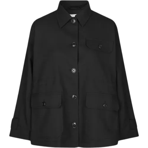 Elastische Polyester-Blend Jacke , Damen, Größe: L - Samsøe Samsøe - Modalova