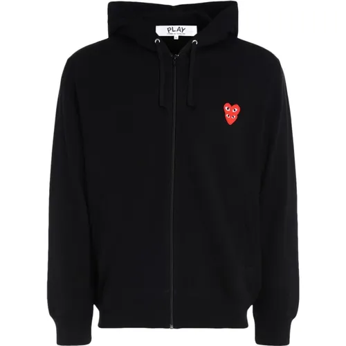 Herz Logo Reißverschluss Hoodie , Herren, Größe: XL - Comme des Garçons Play - Modalova