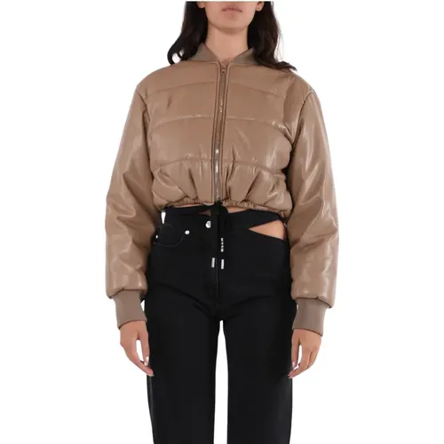Quilted Eco Leather Jacket , female, Sizes: S - Msgm - Modalova