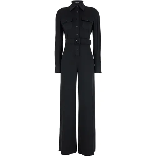 Schwarzer Satin Stretch Jumpsuit - Tom Ford - Modalova