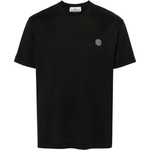 Schwarze T-Shirts & Polos für Männer , Herren, Größe: M - Stone Island - Modalova