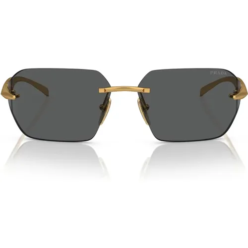 Sonnenbrille mit unregelmäßiger Form und goldenen Details , unisex, Größe: ONE Size - Prada - Modalova
