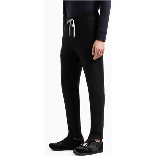 Schwarze Sportliche Hose mit Kontrastdetails , Herren, Größe: L - Emporio Armani - Modalova