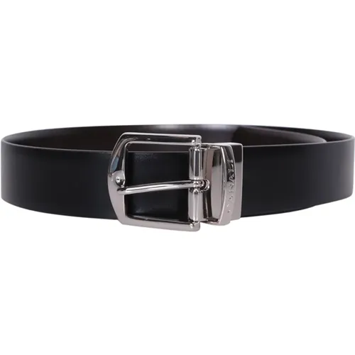 Adjustable Leather Belt With Logo Buckle , male, Sizes: 105 CM, 95 CM, 120 CM, 110 CM, 115 CM, 100 CM - Canali - Modalova