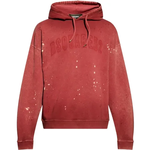 Paint Splatter Logo Sweater , male, Sizes: L, M, XL, S - Dsquared2 - Modalova