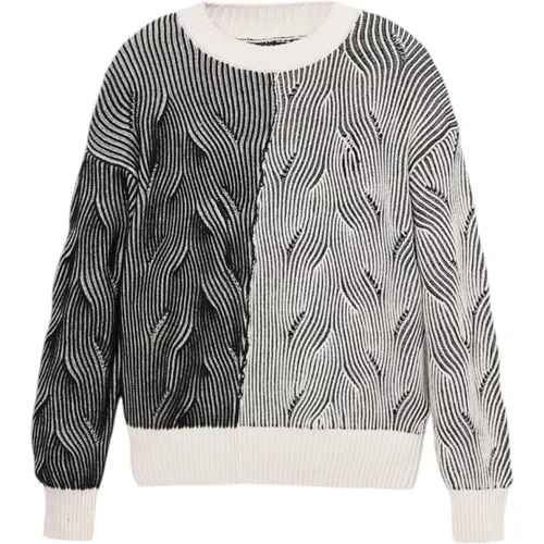 Weißer Langarm-Strickpullover für Frauen , Damen, Größe: 2XL - Desigual - Modalova