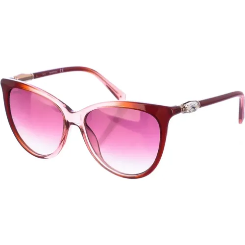 Ovale Fuchsia Verlauf Sonnenbrille , Damen, Größe: ONE Size - Swarovski - Modalova