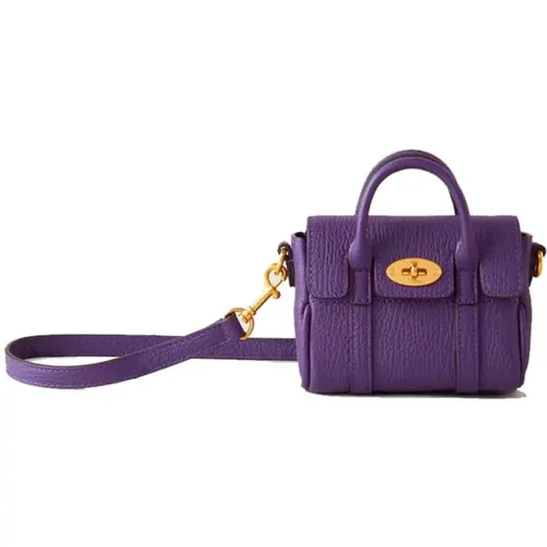 Micro Bayswater Amethyst Leather Bag , female, Sizes: ONE SIZE - Mulberry - Modalova