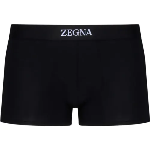 Schwarze Unterwäsche mit weißem Logo , Herren, Größe: S - Ermenegildo Zegna - Modalova