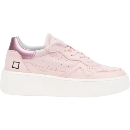 Rosa Sneakers mit fuchsiafarbenem Absatz , Damen, Größe: 37 EU - D.A.T.E. - Modalova