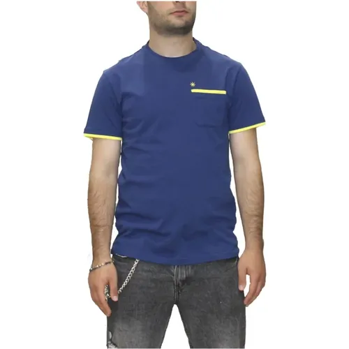 Kurzarm T-Shirt , Herren, Größe: S - Manuel Ritz - Modalova