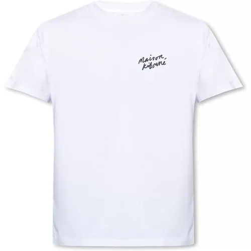 T-shirt with logo , male, Sizes: XL, L, M - Maison Kitsuné - Modalova