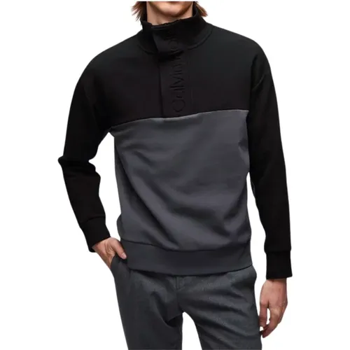 Men's Sweatshirt with Contrast Insert , male, Sizes: XL, L, M - Calvin Klein - Modalova