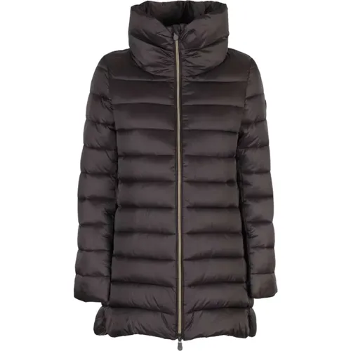 Braune Damenjacke aus Nylon , Damen, Größe: M - Save The Duck - Modalova