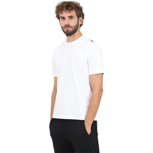 Weißes T-Shirt mit kurzem Ärmel und Logo , Herren, Größe: 2XL - Emporio Armani EA7 - Modalova