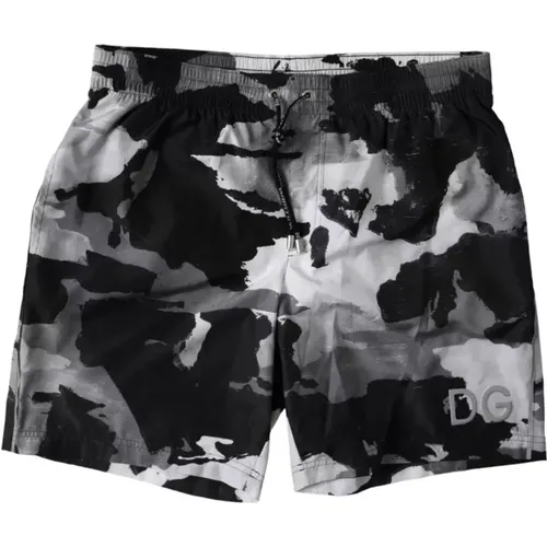 Camouflage Logo Badehose mit Taschen - Dolce & Gabbana - Modalova