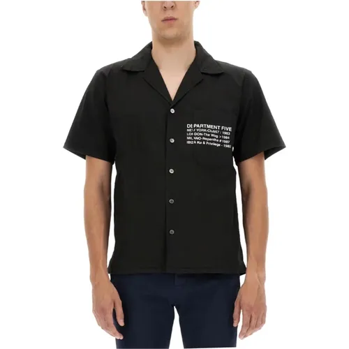 Hawaiian Shirt With Logo Print , male, Sizes: XL, 2XL, 3XS - Department Five - Modalova