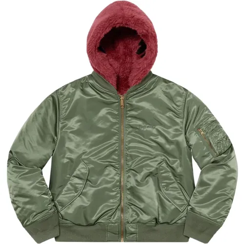 Reversible Faux Fur Ma-1 Jacket Olive , male, Sizes: M, L - Supreme - Modalova