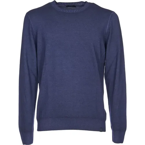 Blauer Strickpullover für Herren , Herren, Größe: L - Fay - Modalova