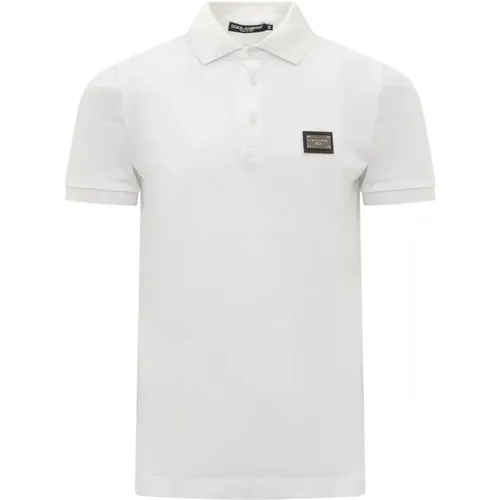 Logo Piqué Cotton Polo Shirt , male, Sizes: L, M, XL, 2XL - Dolce & Gabbana - Modalova