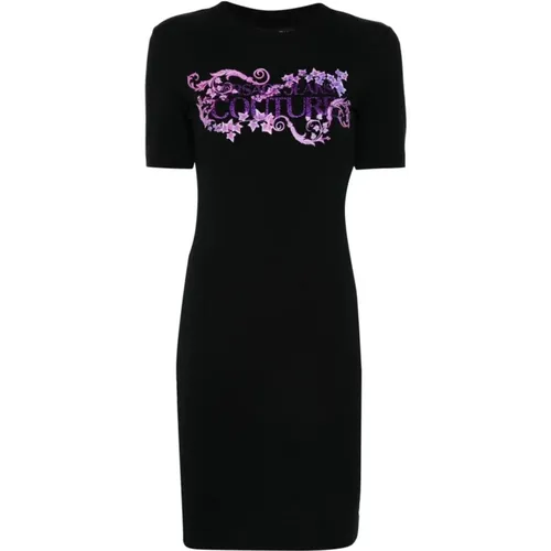 Schwarzes Kleid Aw24 Damenbekleidung , Damen, Größe: XS - Versace Jeans Couture - Modalova