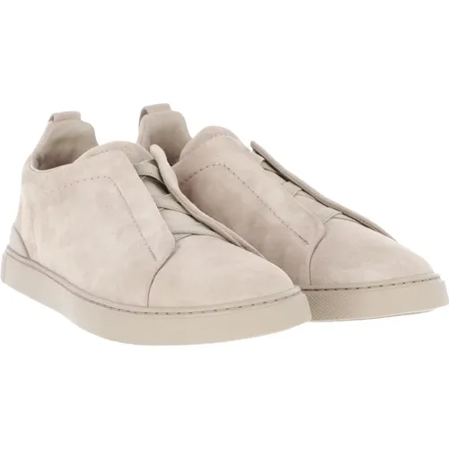 Wildleder Low Top Sneaker Elastik Kreuz - Ermenegildo Zegna - Modalova