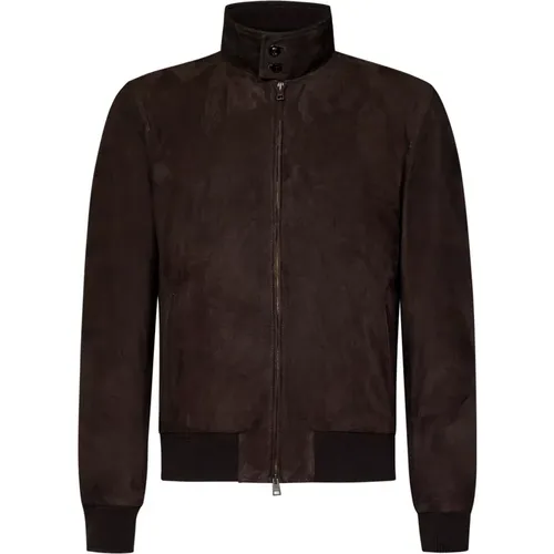 Suede Bomber Jacket Aw24 , male, Sizes: S, 2XL, L - Boglioli - Modalova