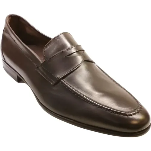 Leather Loafers with Stylish Mask Detail , male, Sizes: 11 UK, 5 UK - Berwick - Modalova