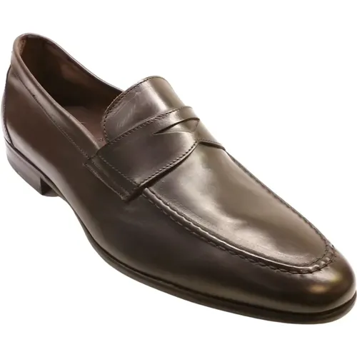 Leather Loafers with Stylish Mask Detail , male, Sizes: 5 UK - Berwick - Modalova