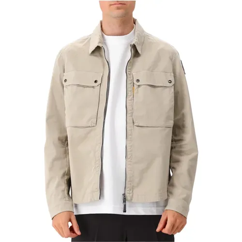 Braune Overshirt Jacke mit Taschen , Herren, Größe: M - Parajumpers - Modalova