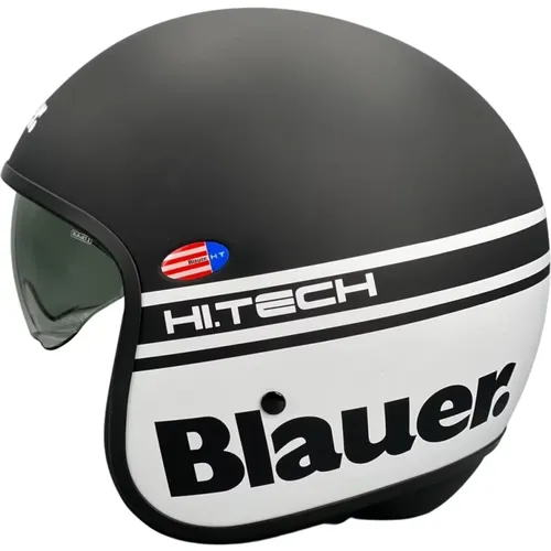 Matte and White Motorcycle Helmet , male, Sizes: S - Blauer - Modalova