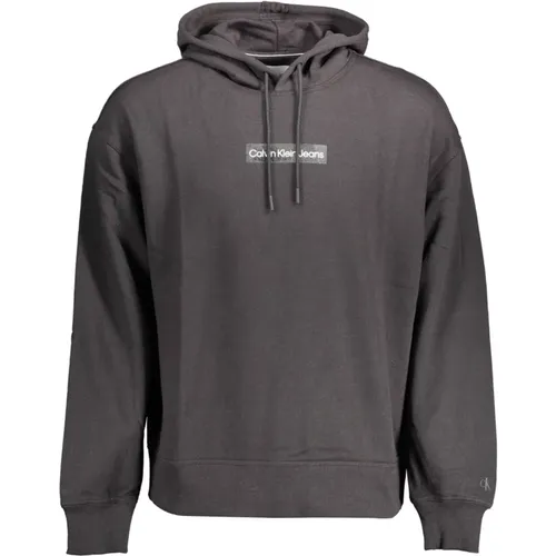 Kapuzenpullover Schwarz Langarm , Herren, Größe: L - Calvin Klein - Modalova