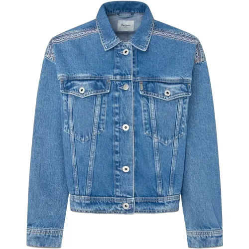 Denimjacke Relax Fit Blau , Damen, Größe: XS - Pepe Jeans - Modalova