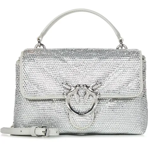 Silver Chevron Quilted Lady Handbag , female, Sizes: ONE SIZE - pinko - Modalova