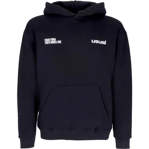 Schwarzer Hoodie mit Fabri Fibra Logo , Herren, Größe: M - Usual - Modalova