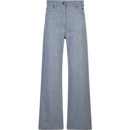 Glitter Baggy Jeans , female, Sizes: 2XS, XS - Msgm - Modalova