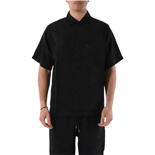 Printed Viscose Shirt with Bowling Collar , male, Sizes: L, 2XL, XL, 3XL - Department Five - Modalova